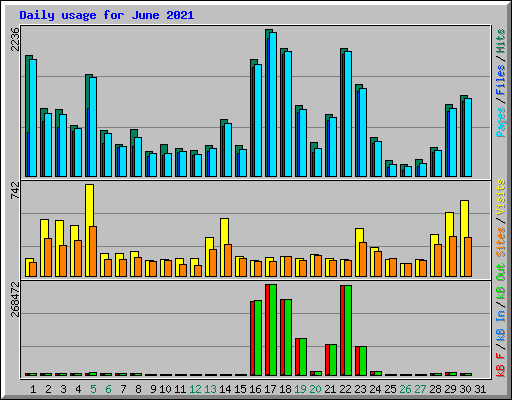 Daily usage for June 2021