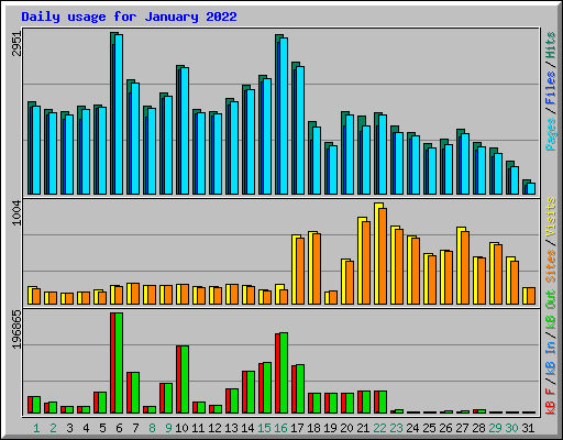 Daily usage for January 2022