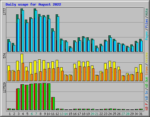Daily usage for August 2022