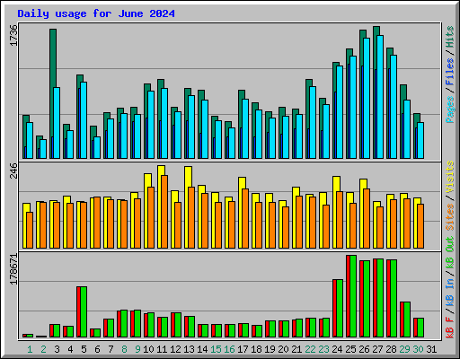 Daily usage for June 2024