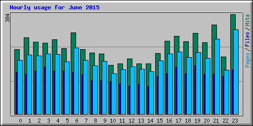Hourly usage for June 2015
