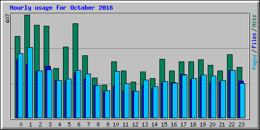 Hourly usage for October 2016