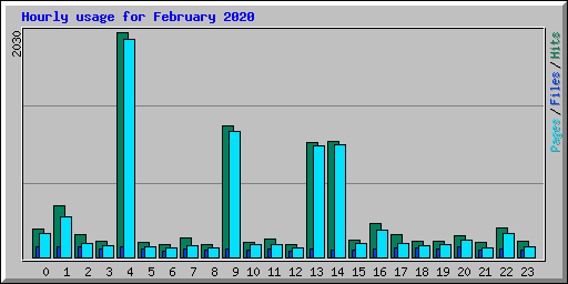 Hourly usage for February 2020