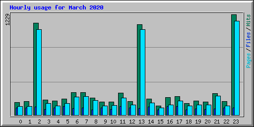 Hourly usage for March 2020
