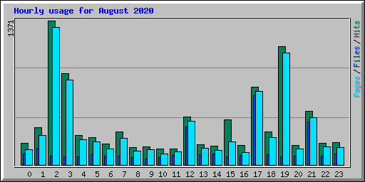 Hourly usage for August 2020