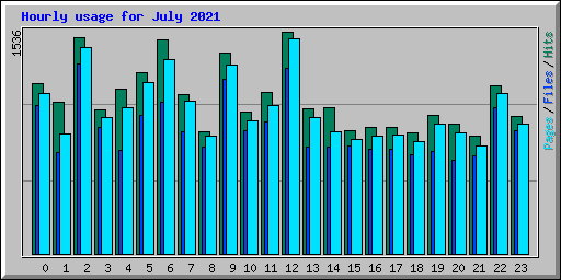 Hourly usage for July 2021