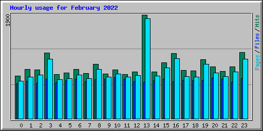 Hourly usage for February 2022