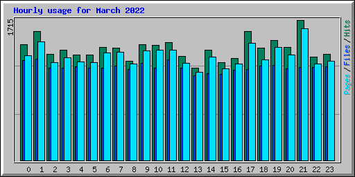 Hourly usage for March 2022
