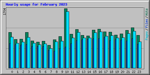 Hourly usage for February 2023