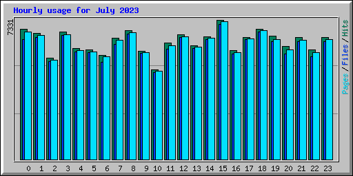 Hourly usage for July 2023